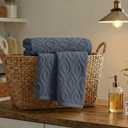 Artoid Mode 2 Pcs Grey 3D Diamond Grid Jacquard Hand Towels for Bathroom, 100% Cotton Soft Absorbent Bathroom Decor Towels, 13.7 x 29.5 Inch