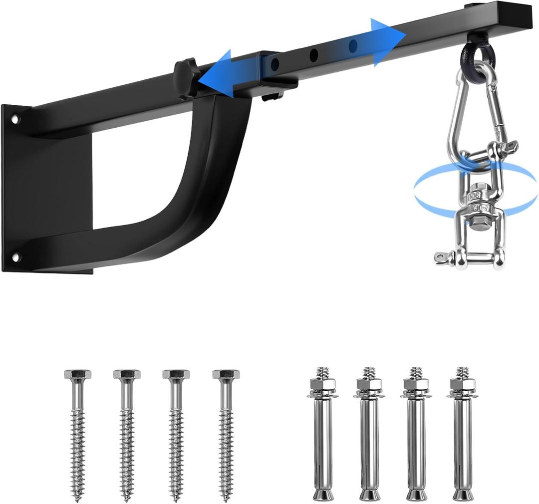 Punching Bag Hanger, Boxing Bag Wall Bracket Heavy Hanger Rated Hanging Stand Silent Rotation for Home Gym Indoor Outdoor Boxing Exercise (W:17.1"-24.8")