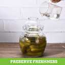 Glass Jar Fermentation Jar, 2.5L Pickle Jar with Water Seal Lid, Fermentation Kit Fermenter Starter Kit for Pickles, Wine Brewing, Pickling, Kimchi, Sauerkraut, Vegetables, Kombucha