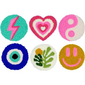 Mefatus Punch Needle Kit for Beginners Adults Kids Easy Punch Needle Embroidery Kit Tool Threader Fabric Hoop Yarn Rug Tufting Coaster Art and Crafts (#1 pink)