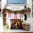 20 Pcs Velvet Bows for Christmas Tree - 5.9" x 11.81" Vintage Rustic Ribbon Bow Ornaments for Xmas Gift Wrapping Garland Wreath Window Fireplace Staircase Holiday Wedding Home Decor (20, Red)