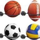 Basketball-Holder Wall Mount, Football Holder Space Saving Ball Storage Rack, Durable Wall Mounted Ball Organizer for Basketball, Football, Volleyball, Soccer Balls, Garage, Kids Room (4 Packs)