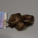 CJL HAIR 2PCs Small Cute Messy Bun Hair Piece for Thin Hair Women Mini Synthetic Curly Bun Scrunchies Updo Hairpieces Bernstein Multi