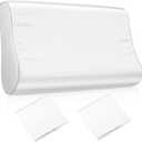 Breling 2 Pcs 20 x 12 in Imitated Silk Pillowcase for Memory Foam Neck Satin Pillow Case for Contoured Support Pillow Wave Shape, White