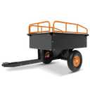 750Lbs Heavy Duty ATV Trailer Steel Dump Cart, 15 Cubic Feet Garden Utility with Removable Sides,Tow Behind Garden Trailer for Lawn Mower & Yard Work