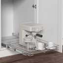 DINDON Pull Out Cabinet Organizer (14" W x 21" D), Pull Out Drawers for Kitchen Cabinets, Cabinet Pull Out Organizer 1 Tier Heavy-Duty Slide Out Shelf Wire Basket for Base Cabinet, Chrome