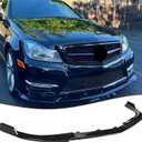 Front Bumper Lip Splitter Spoiler Compatible with Mercedes C-Class C250/ C300/ C350/ C204/ W204 2011-2014 (Sport Models Only), Gloss Black 3pcs Air Chin Body Kit Exterior Accessories