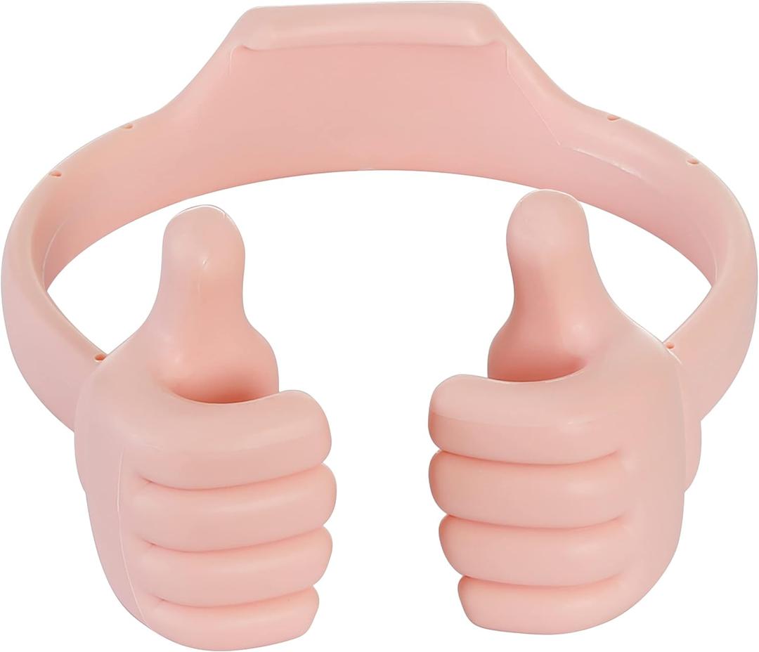Honsky Thumbs-up Cell Phone Stand Holder, Tablet Stand Cradle for Desk Desktop Smartphone Cellphone Mobile Phone Tablets - Universal Adjustable Flexible - Pink