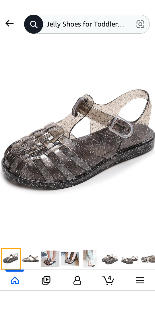 Jelly Shoes for Toddler Girls Summer Beach Retro Jellies Sandals T-Strap Slingback Little Kids Glitter White Size 24 Soft Closed Toe Princess Dress Flat