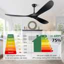 ABZ 72 Inch Ceiling Fans without Lights, Large Ceiling Fans no Lights with Remote Control, 3 Blade Solid Wood Indoor Black Outdoor Ceiling Fan for Patios Living Room Bedroom