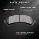 cciyu D726 4pcs Front Ceramic Brake Pads Kits Fit For Chevy For Blazer 1997-2005,For S10 1998-2004,For GMC For Jimmy 1998-2002,For Sonoma 1998-2004,For Isuzu For Hombre 1998-2000