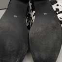 Cozivwaiy Women Mid Calf Cowboy Boots Chunky Heel Half Boot Cow Print Western Boots Plus size (US-12.5)