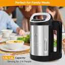 Homtone 1.6L Soup Maker, Stainless Steel Soup Making Machine with Smooth & Chunky Settings, Anti-Dry Burn, Overfill Sensors, Self-Cleaning Mode for Quick Soups, Baby Food
