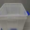IRIS USA WeatherPro 44 Qt Storage Bins with Lids, 2 Pack, BPA-Free Plastic Gasket Box with Tight Latch and Seal, Stackable Nestable Tote Tub - Clear/Blue