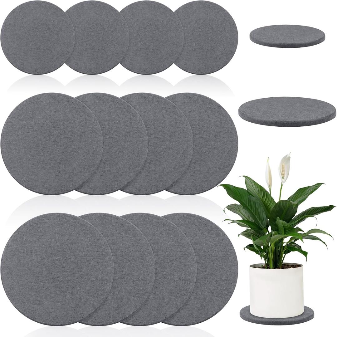 Diatomaceous Earth Coaster 4/6/8inch Diatomite Plant Saucer Stone Plant Sourcer Instant Dry Water Absorbent Diatomite Tray (Dark Gray)