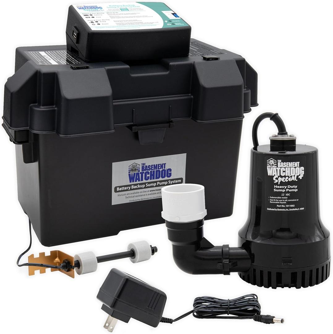 THE BASEMENT WATCHDOG Model BWSP 2,600 GPH at 0 ft. and 1,850 GPH at 10 ft. Special CONNECT Battery Backup Sump Pump System with WiFi-Capable 24-Hour-a-Day Monitoring Controller