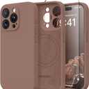 Magnetic for iPhone 14 Pro Case, Compatible with MagSafe, [Full Camera Protection][Screen Protector] Silicone Shockproof Protective Phone Case for iPhone 14 Pro 6.1", Brown 