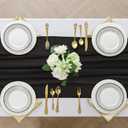 2 Pack 10 Ft Chiffon Table Runner Black Gauze Long Table Runners 27x120 Inches Sheer Tulle Table Runner for Rustic Wedding Reception Bridal Shower Decorations Birthday Party