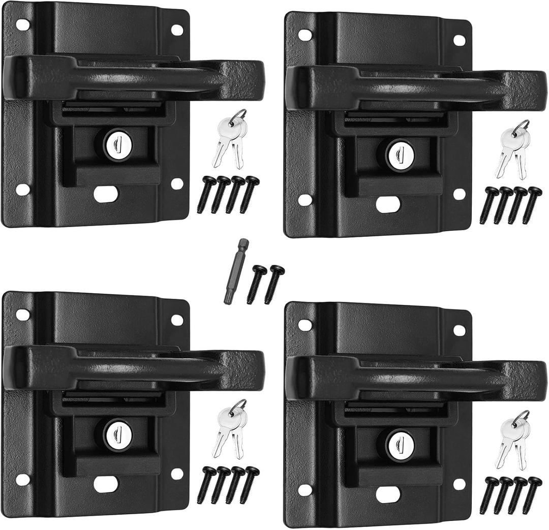 X4XZ Tie Down Anchors Cleats Bed with Tie Down Plates Brackets for 2015-2023 Ford F150 F250 F350 OE# FL3Z-99000A64-B & FL3Z-9928408-AB