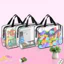6 Pack Extra Large Toy Storage Bags PVC Organizing Bags with Zippered, Clear PVC Board Game Storage，Toy Storage Organizer，Waterproof Toy Bags for Board Games Clay, Building Blocks, Toys, Books (Black)