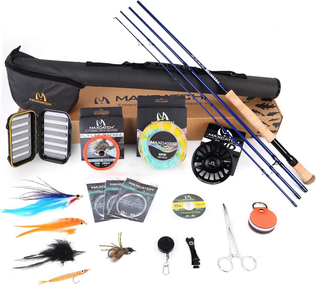 Maxcatch Predator Saltwater Fly Fishing Rod: 9ft, 4-Piece, 8/9/10/12 Weight (Saltwater Predator Fly Fishing Combo, 9' 8wt 4 Pieces)