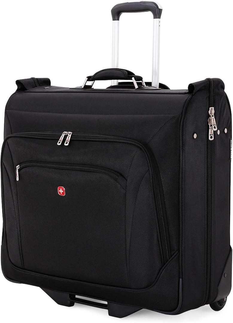 SwissGear 7895 Premium Rolling Garment Bag, Bonus Hanging Feature, Men's and Women's, 24-Inch Luggage - Black