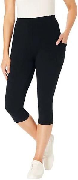 Woman Within Plus Size Stretch Cotton Capri Legging, Medium