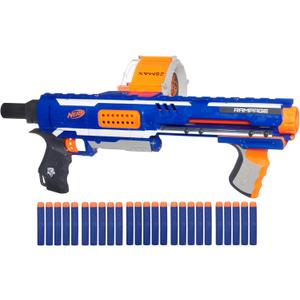 NERF Rampage N-Strike Elite Toy Blaster with 25 Dart Drum Slam Fire for Kids, Teens, & Adults 