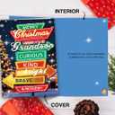 3 x Hongshan Christmas Card for Grandson,Christmas Holiday Card,Great Xmas Gifts Idea from Grandma Grandpa