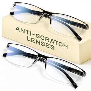 Gaoye 2.5 Executive Style Reading Glasses Men - Durable Readers with Blue Light Filtering- Comfortable Fit with TR90 Frames, Set of 2