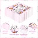 Grencian 100Pcs Pink Halloween Paper Napkins 2 Ply Pink Hippie Disposable Hand Towels Hippie Ghost Guest Napkins for Halloween Birthday Baby Shower Party Decorations