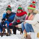 Blowata Christmas Hat Light Up Christmas Knitted Beanie Hat, Cute Cartoon Design Xmas Knit Cap with 6 Colorful LED Lights