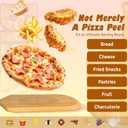 Pizza Peel 16inch, Bamboo Board Pizza Paddle Spatula Serving Board, Oven Accessory for Baking Transferring Serving, Wood Cutting Board for Cheese Bread Fruit Vegetables