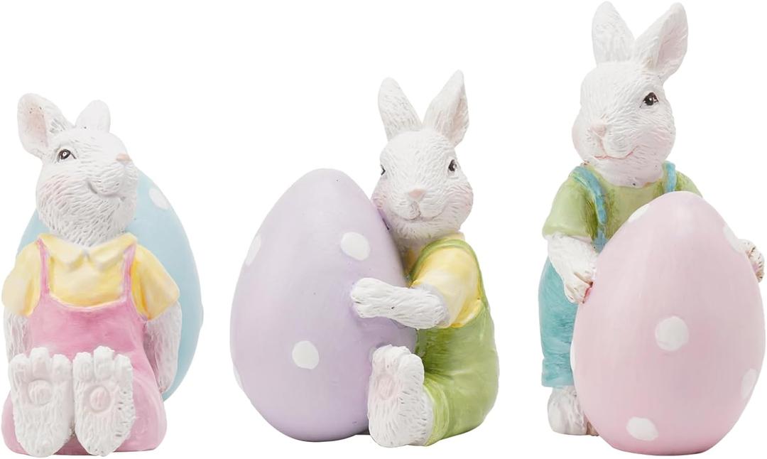 Braxio Spring Easter Bunny Eggs Decoraion - Cute Bunny Easter Decorations for The Home/Spring/Weddings Set of 3