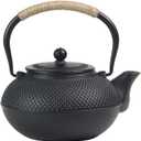 Big Cast Iron Teapot, Japanese Tetsubin Tea Kettle for Stovetop Safe, Cast Iron Teapot with Tea Strainer for Loose Tea and a Fully Enameled Interior (1500ml/50.7oz)