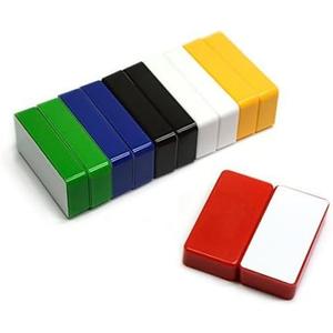 CMS Magnetics - (12-Pack Dominos Multi-Color) Colorful Super Strong Ceramic Domino Magnets for Dry Erase Whiteboards, Bulletins, Refrigerator, Office, Kitchen, School, Classroom