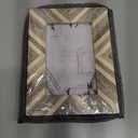 Handicrafts Home 4x6 Picture Frame- Herringbone Chevron Pattern Bone & Resin Frame Handmade Picture Photo Frame Chevron Herringbone Art Inspired Vintage Table-Top/Wall Dcor Frames (4x6 Inches, Gray,White,Wood), Hypno Daze