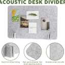 2pcs Acoustic Desk Privacy Panel, 24 x 16" Desk Dividers for Students Desk Partition with Support Feet for Office or Home Use(Silver Gray)