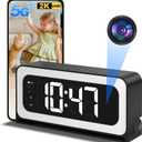 2K Clock Camera,5G&2.4G WiFi Nanny Cam Wireless Indoor Camera,Cameras for Home Security,AI Human Detection and Alarm,2 Way Talk,Color Night Vision,Local SD Recording/Replay,Compatible with Alexa (5G 3MP 1Pack, Black)