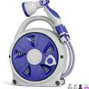 Retractable Garden Hose Reel 1/2 Inch x 50 FT | Heavy Duty Rewind Wall Mount Hose Holder with 10-Pattern Spray Nozzle for Garden Watering, Car & Boat Washing, Pet Cleaning