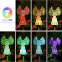 2 x Outdoor Solar Garden Lights,2 Pack Solar Angel Decorative Lights, IP67 Waterproof Color Changing LED Solar Outdoor Lights,Solar Stake Lights for Cemetery Grave Garden Patio Yard Lawn Decoration
