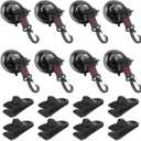 Vashly Heavy Duty Suction Cup 8Pcs Strong Suction Cups with Hooks and 8Pcs Tarp Clips Deavy Duty Lock Grip for Car Awning Boat Camping Trap Tie Down