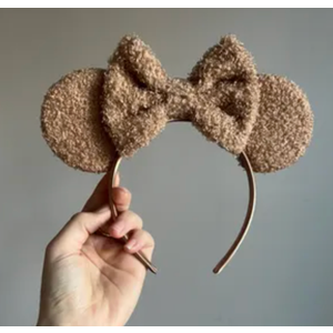 Trnerm Khaki Headband for Women Soft Plush Ears