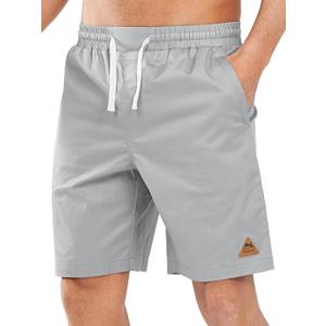 NORTHYARD Mens 9 Inch Casual Cotton Board Shorts Zipper Pockets Quick Dry | Golf, Beach, Work, Hiking, Fishing, Drawstring, Elastic Waist, Pull On, Lightweight, Travel