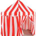 Vincreem Large Kids Play Tent 55" x 53" Playhouse Red and White Stripe Tent for Carnival Circus Party Supplies for Toddler Play and Games Indoor and Outdoor Camping Activity Toys