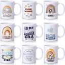 Teenyyou 9 Pcs Social Worker Appreciation Gifts Bulk 11oz Ceramic Social Worker Month Gifts Coffee Mug Cup for Women Men Birthday Party Retirement Work Volunteer Graduation Thank You Present