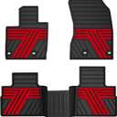 Rubber Floor Mats for Nissan Rogue 2021-2026 (Not for Sport) | All Weather Heavy Duty Car Mats Fit for Rogue, 1st & 2nd Row, Black & Red
