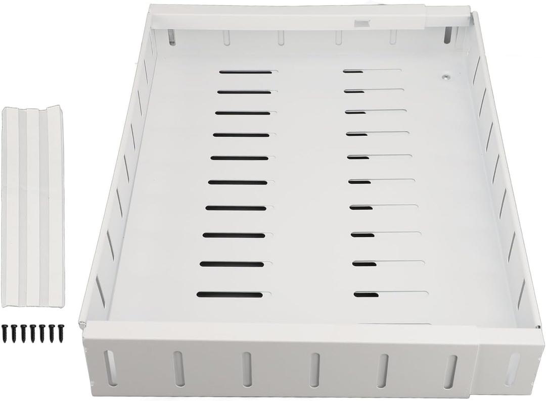 Expandable Pull Out Cabinet Organizer, 11.8 to 18.5in, 15.7in Carbon Steel Deep Pull Out Drawers for Kitchen Cabinet, with Adhesive Tape