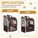 Pet Backpack Carrier, Portable and Ventilated, Oxford Cloth, Dogs Cats and Small Animal Travel Bag 14.17", (Brown, 1 Pcs), Intended for Hiking/Camping/Traveling