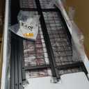 IOTXY 2-Tier Desktop Hutch Bookshelf - Metal Desk Shelf Bookcase with Grid Panel, Countertop Storage Organizer Rack for Dorm or Office, Black, 45.3" W